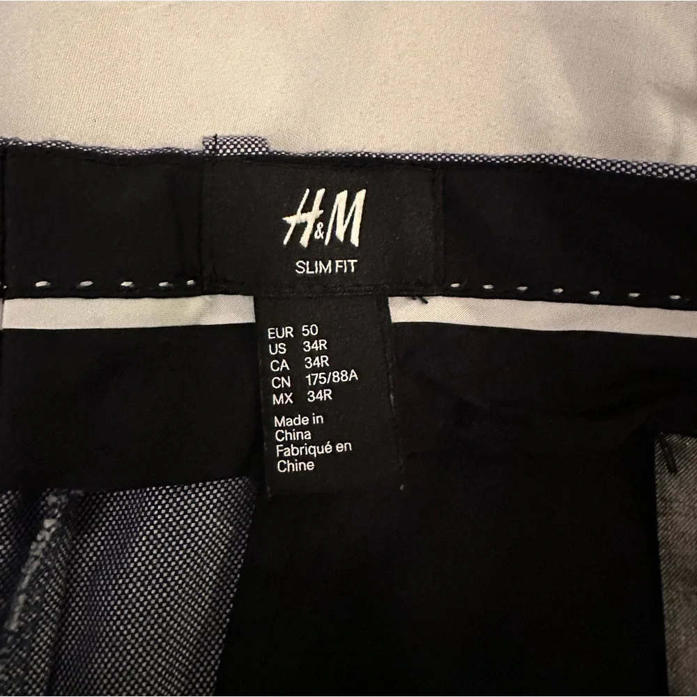 H&M slacks, blue/grey, 34R